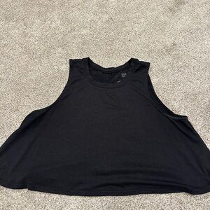 Double Zero Black Sleeveless Crop Top